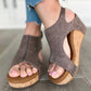 Sandalen Plateau Wedge Peep Toe Nieten
