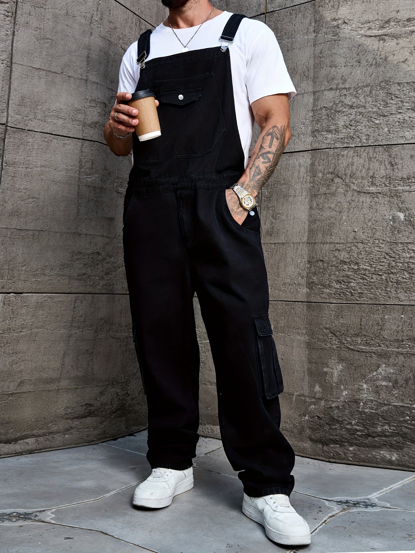 Jeanslook Overall Große Größen Einfarbig Vielseitig