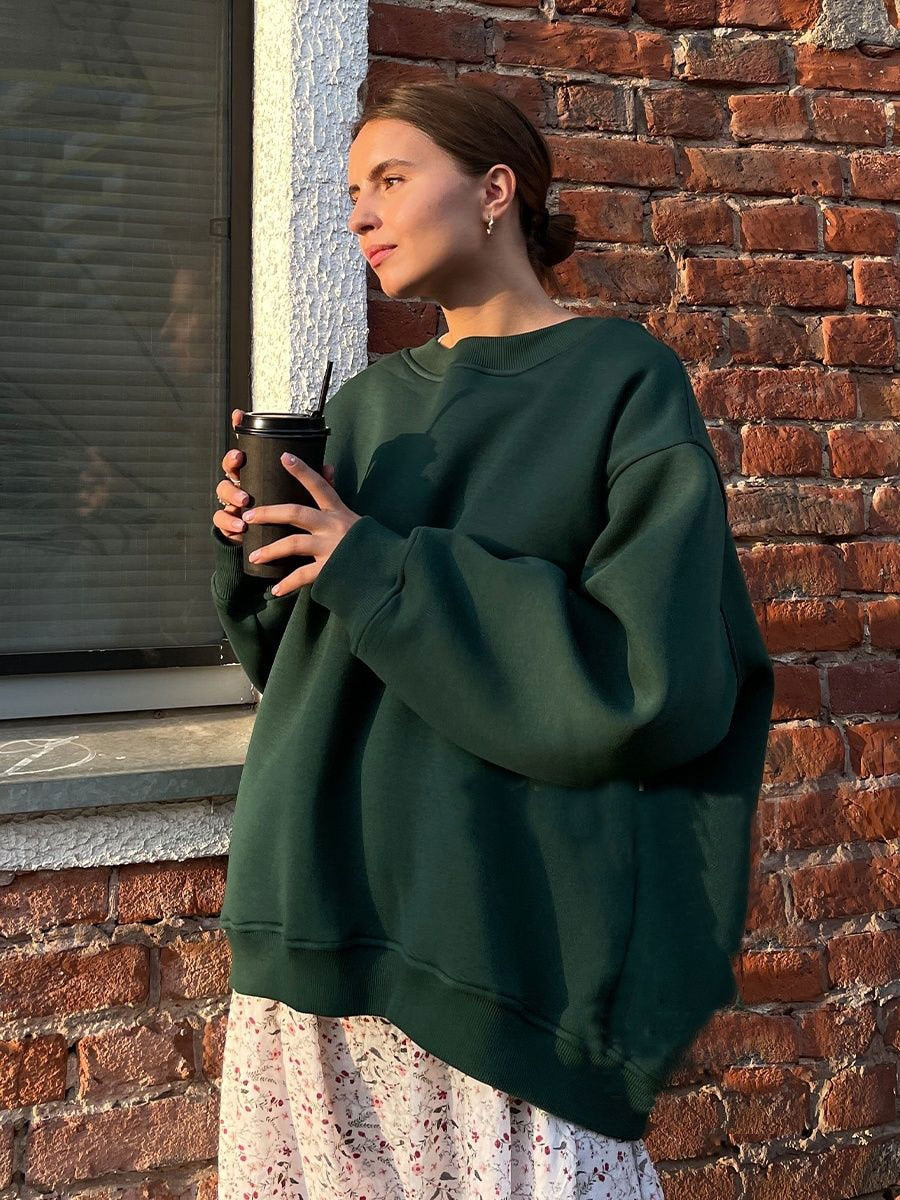 Klara's - Damen Oversized Sweatshirt in einfarbigem Design