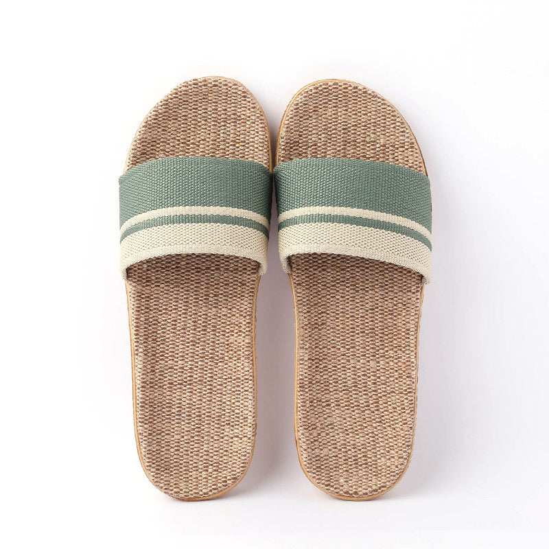 Grüne Leinen Slipper Bequem Elegant Vielseitig
