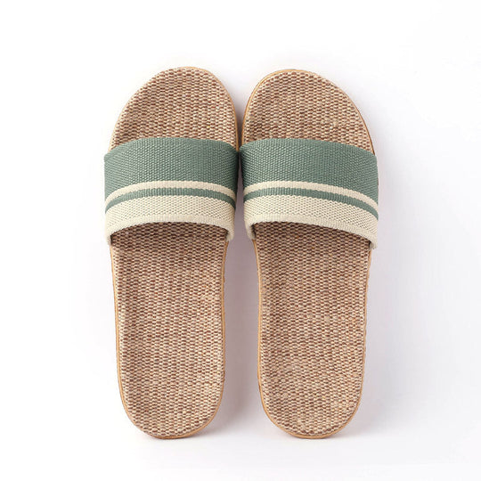 Grüne Leinen Slipper Bequem Elegant Vielseitig