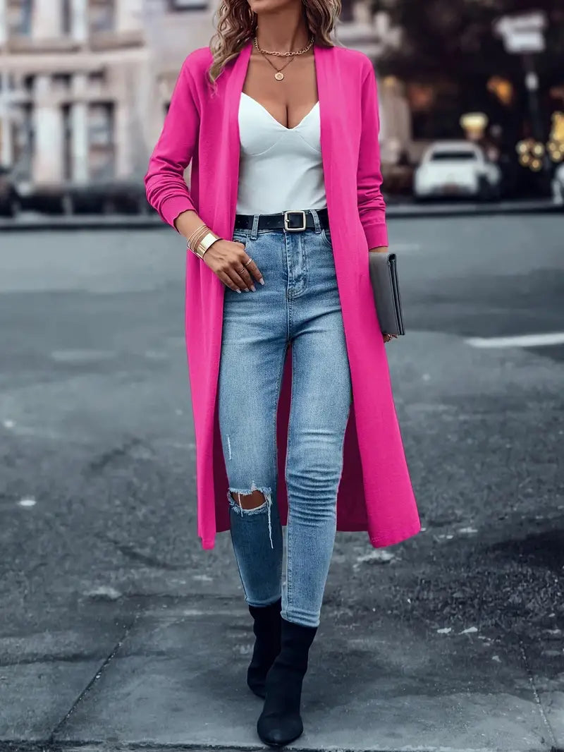 Damen Modischer Cardigan mit Offener Vorderseite für Einen Gemütlichen Komfort