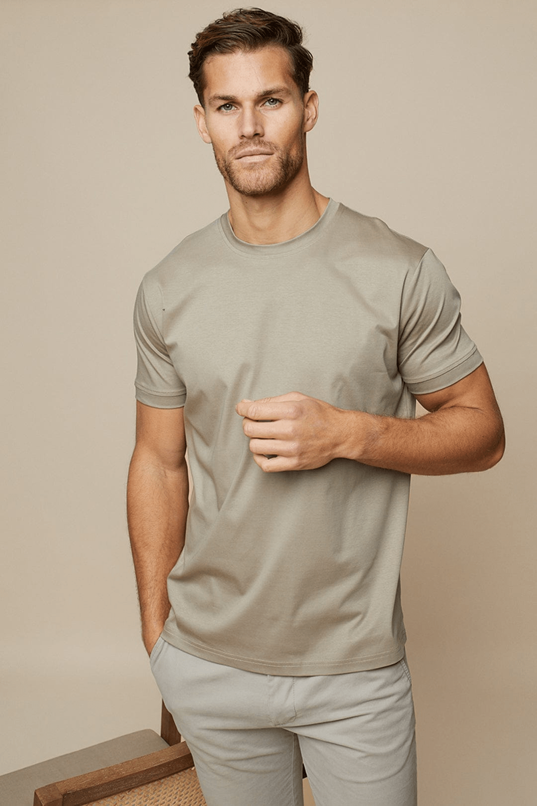 Herren Luxus T-Shirt Dehnbarem Und Atmungsaktivem Material
