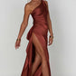Fudus | Elegantes One Shoulder Satin Split Kleid