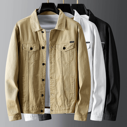 Herren Denimjacke Klassisch Mit Taschen