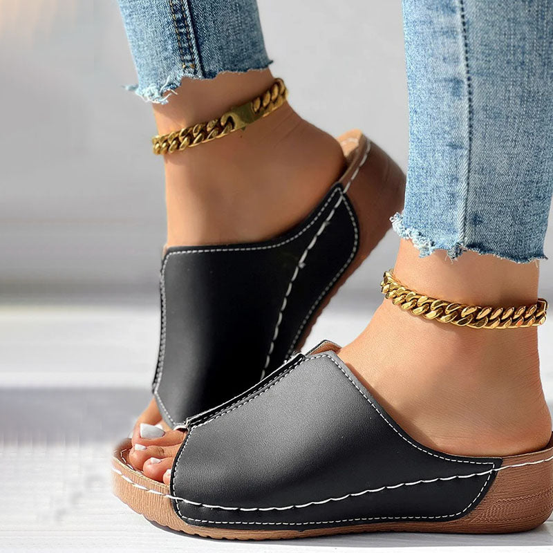 Damen Elegante Keil Pantoletten