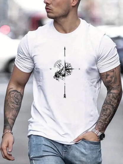 Herren Bequemes T-shirt Bedruckt