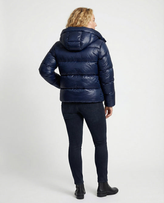 Damen Steppjacke mit Kapuze & Taschen | Fudus