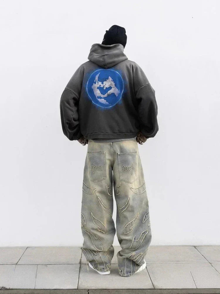 Herren Modische Retro Baggy Jeans