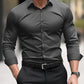 Fudus Herren Slim Fit Hemd - Einfarbiges Elegantes Langarmhemd