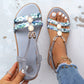 Damen Sandalen Flach Strass Aprikose Geflochten Bequem