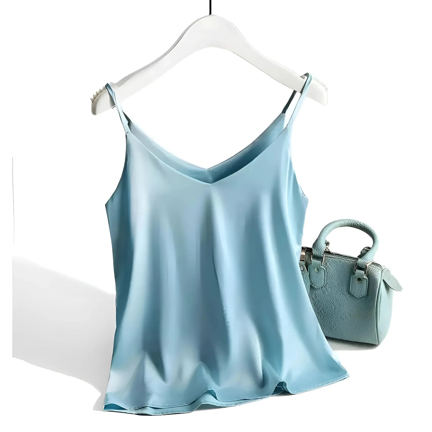 Damen Seiden Satin Camisole mit Spaghettiträgern