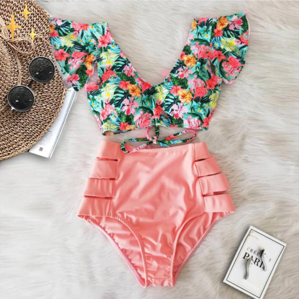 Fudus | Mia Florales Rüschen-bikini-set Für Stil Und Komfort