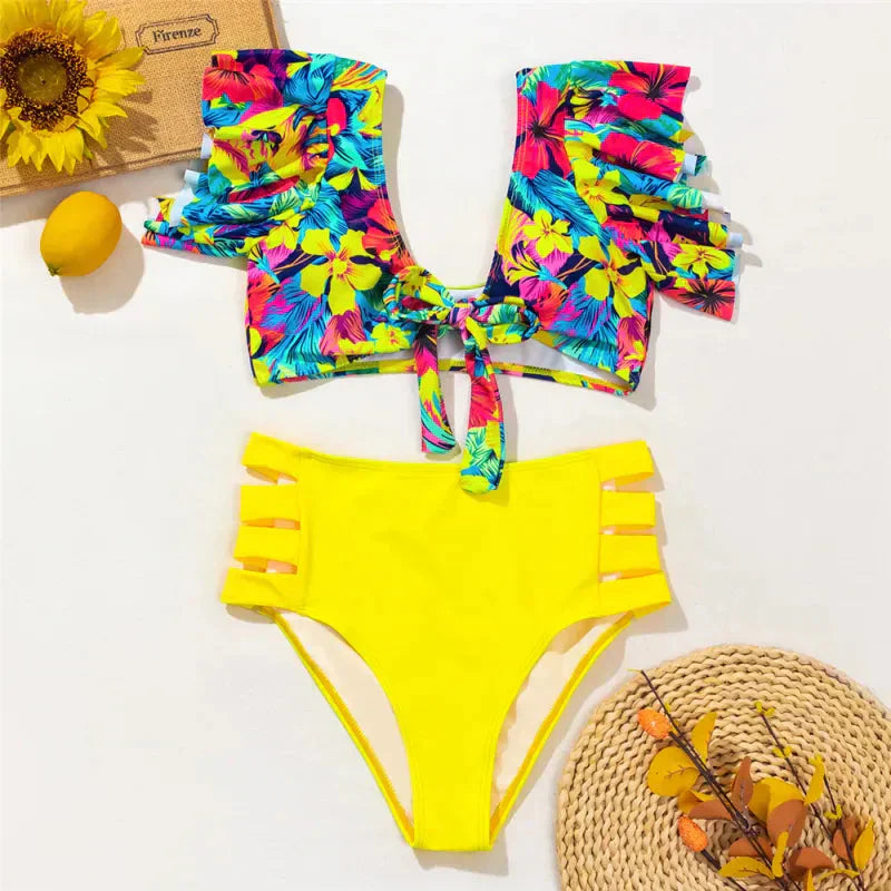 Fudus | Mia Florales Rüschen-bikini-set Für Stil Und Komfort