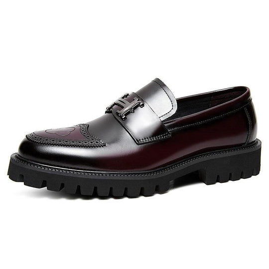 Herren Loafer Leder Burgunder Dicke Sohle Designer