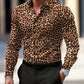 Herren Hemd Grafikdruck Leopardenmuster Button Down