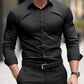 Fudus Herren Slim Fit Hemd - Einfarbiges Elegantes Langarmhemd