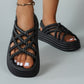 Damen Geflochtene Plateau-Sandalen