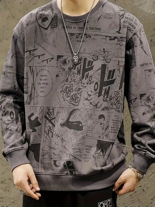 Herren Sweatshirt Mit Trendigem Print Für Alltag