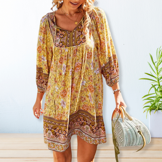 Damen Boho Sommerkleid Leicht Luftig Eleganter Stil