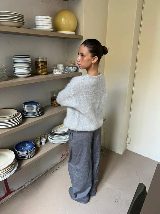 Pullover Lässig Button Up Elegant