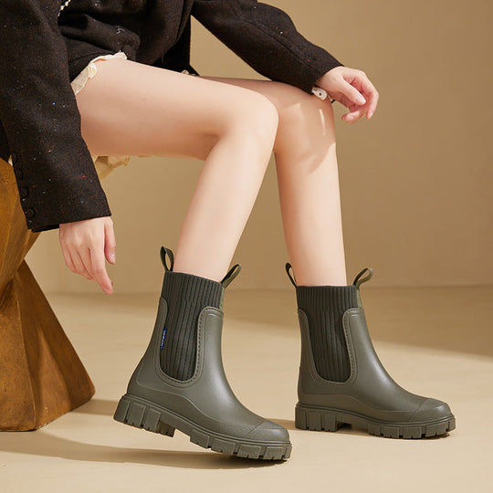 Fudus Damen Gummistiefel - Wasserdicht Rutschfest Regenwetter