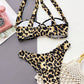 Damen Leopard Ring-Detail Bikini-Set
