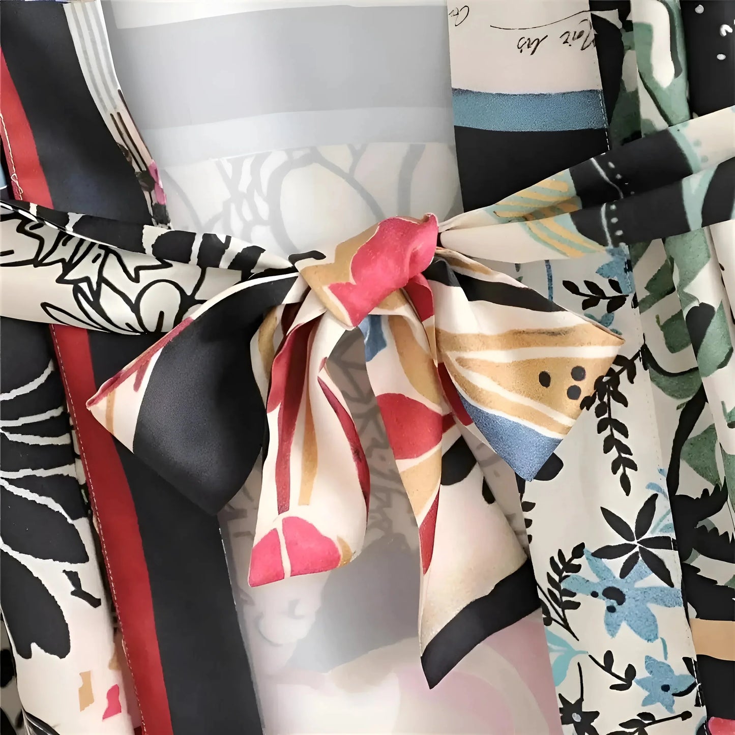 Unisex Kimono Strand Patchwork Bunt Offene Front Luftig