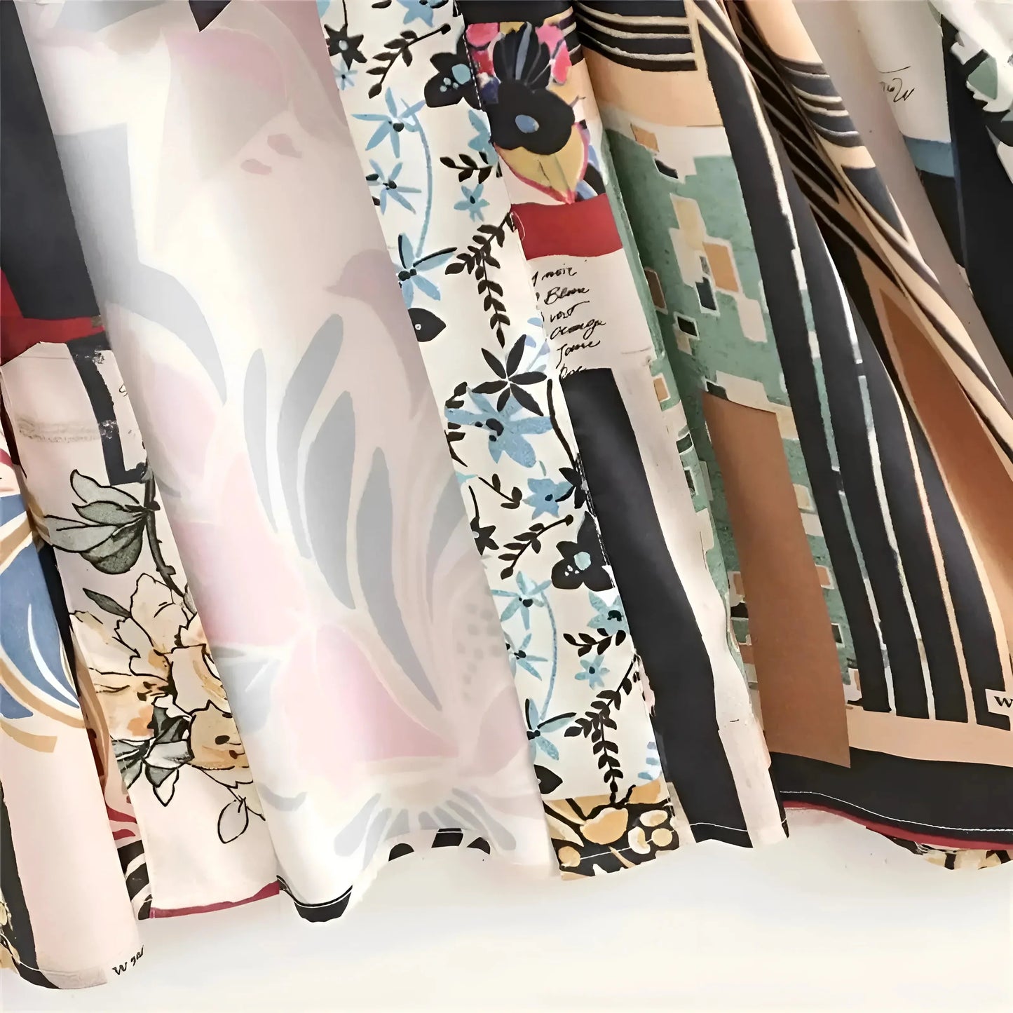 Unisex Kimono Strand Patchwork Bunt Offene Front Luftig