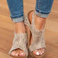 Sandalen Plateau Wedge Peep Toe Nieten