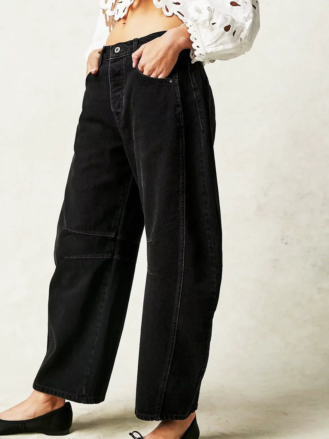 Damen Barrel Jeans Klassischer Alltagskomfort