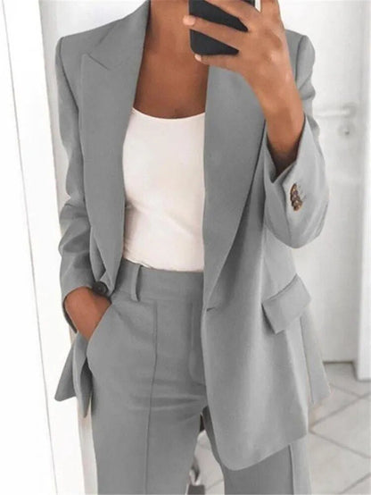 Damen Blazer Anzug Elegant Modisch Hosenanzug