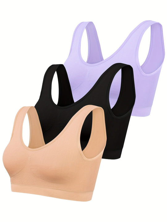 Tanktops Sport Bh Set Einfarbig Nahtlos