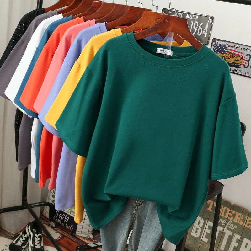 Damen Basic T-Shirt Übergröße