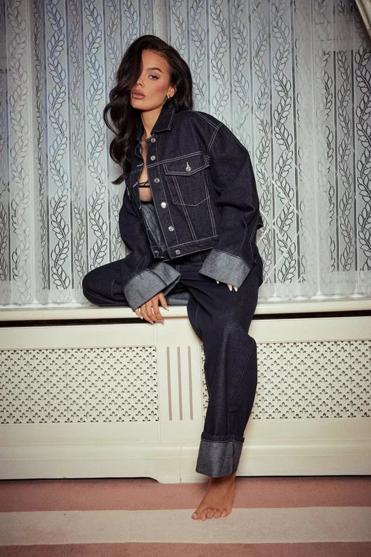 Damen Stylisches Denim Set Bequem Für Jeden Tag