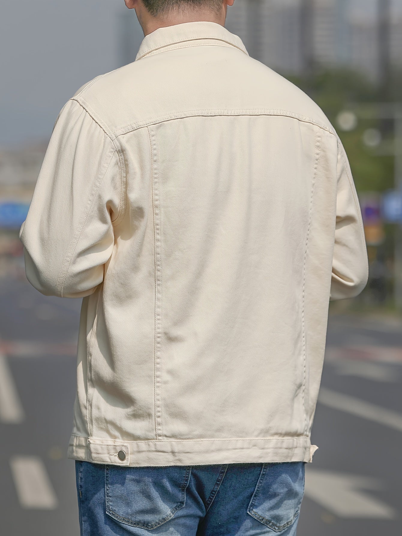 Herren Baumwolljacke Im Lässigen Denim Stil