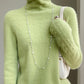 Rollkragenpullover aus reiner Wolle mit hohlem Druck und Kaschmirpullover