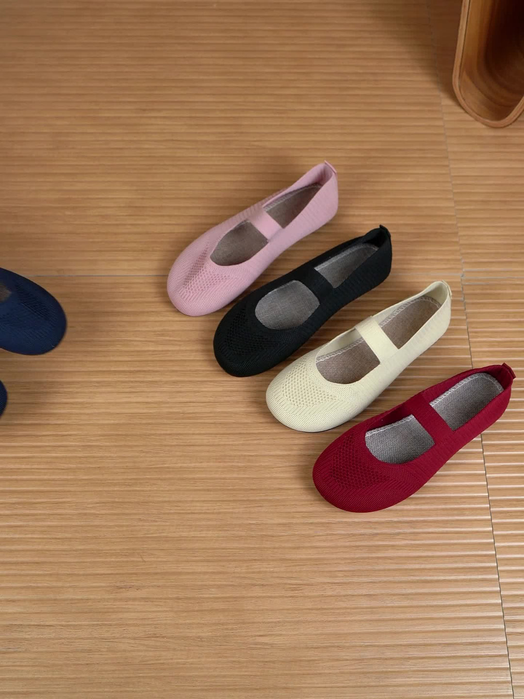 Damen Schwarze Atmungsaktive Strickschuhe Leicht Bequem