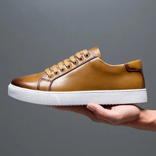 Herren Sneaker Leder Elegant Bequem