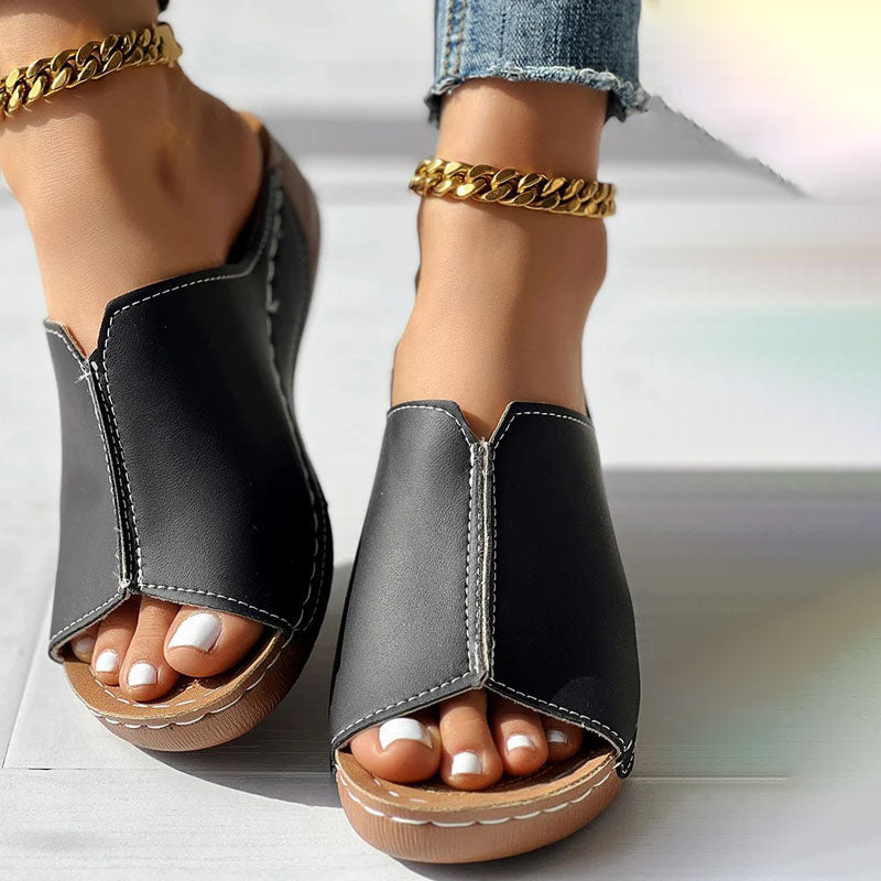 Damen Elegante Keil Pantoletten