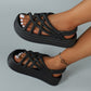Damen Geflochtene Plateau-Sandalen