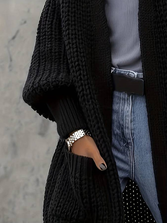 Strickmantel Lang Weich Elegant