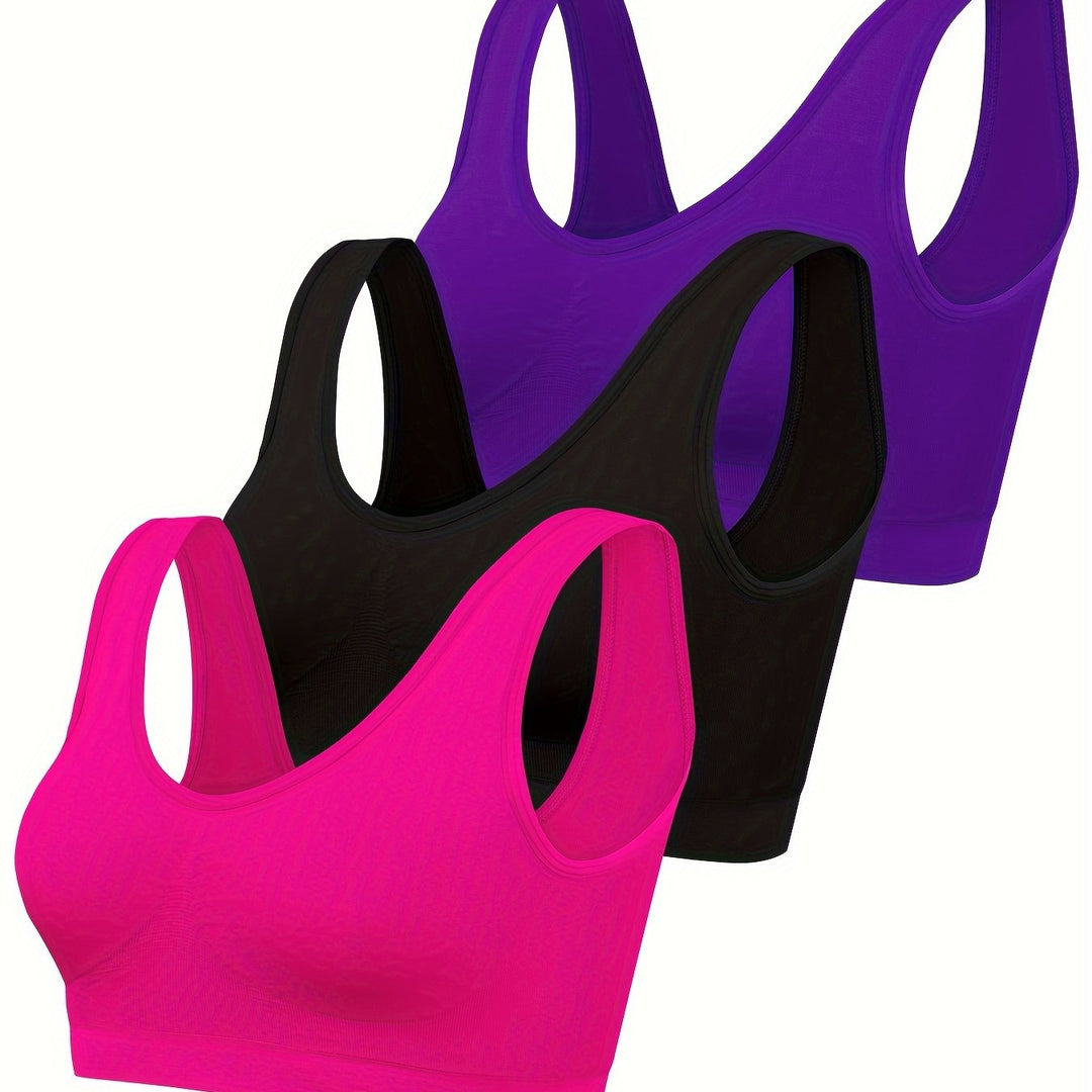 Tanktops Sport Bh Set Einfarbig Nahtlos