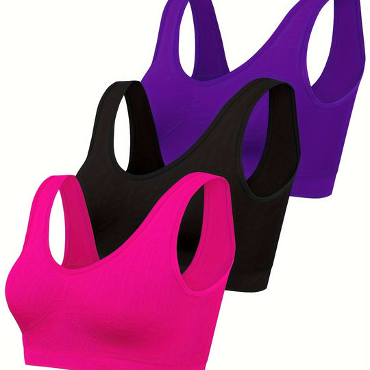 Tanktops Sport Bh Set Einfarbig Nahtlos