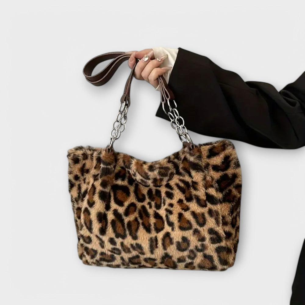 Damen Tasche Aus Leopardenfell Bequem Für Alltag