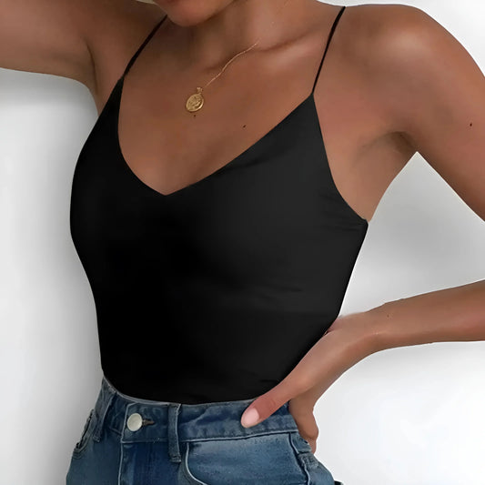 Tanktop Damen Spitze V-Ausschnitt Tailliert