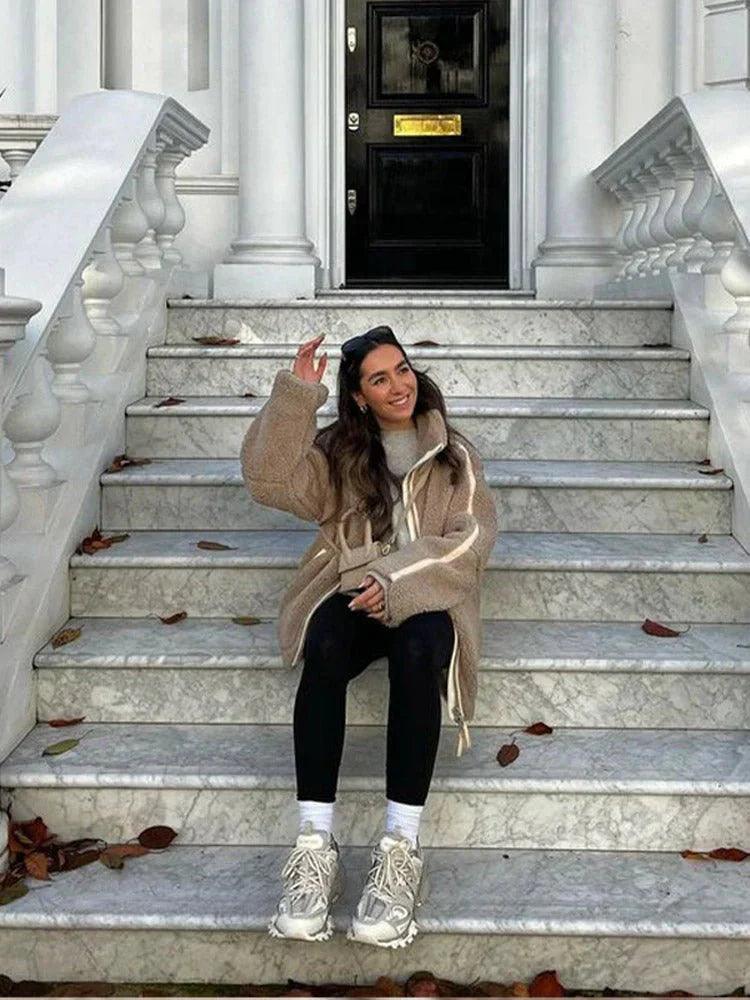 Damen Cozy Fleece Zip-Up Jacke