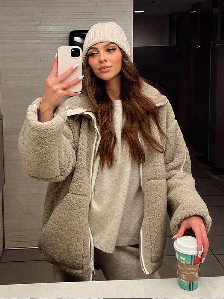 Damen Cozy Fleece Zip-Up Jacke