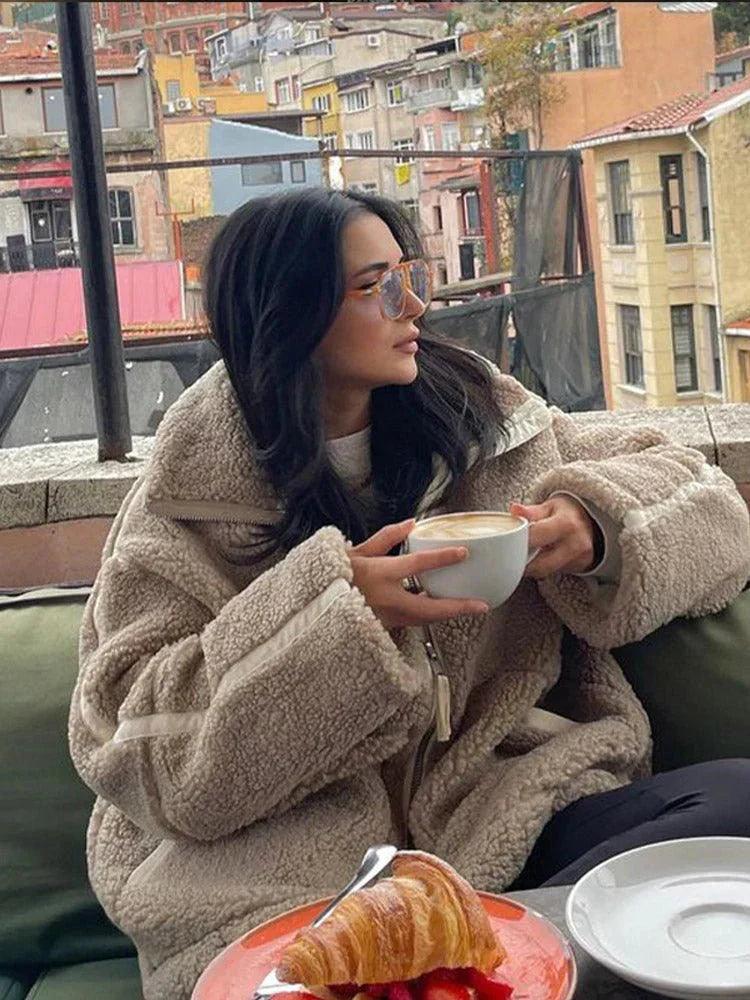 Damen Cozy Fleece Zip-Up Jacke