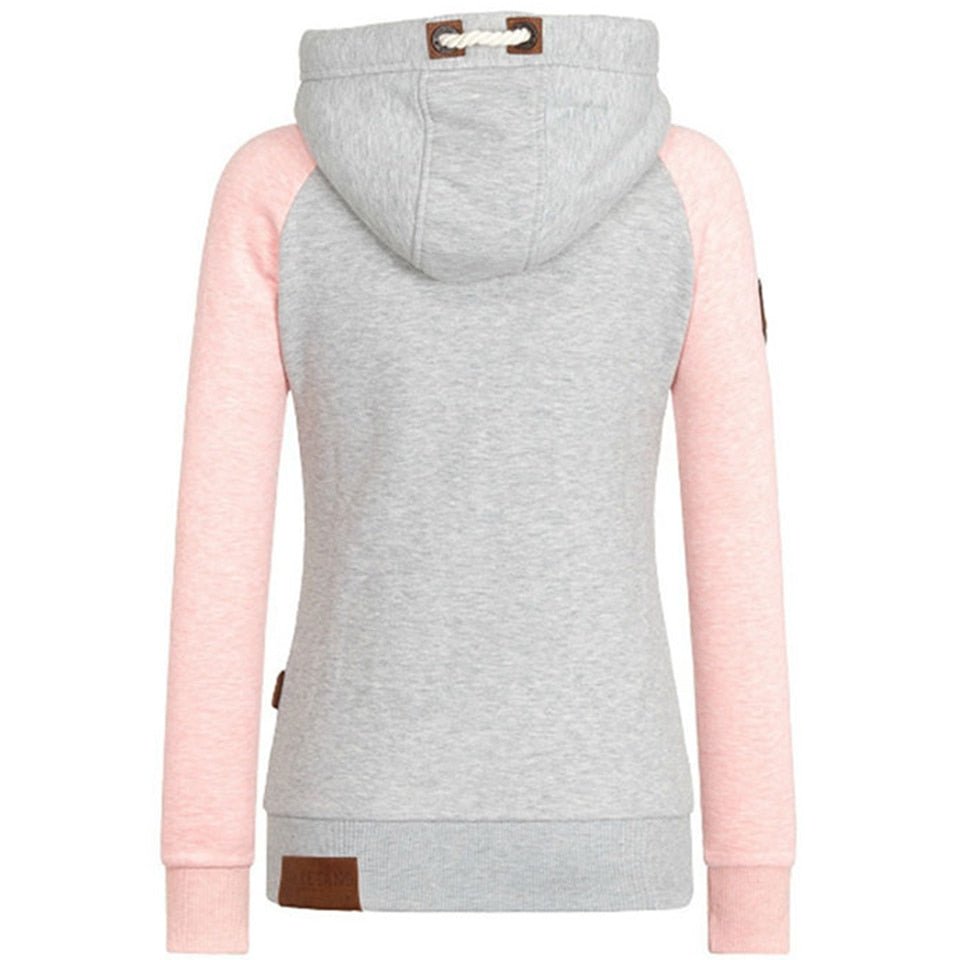 Damen Kapuzenpullover Mit Reißverschluss Slim Fit Bequem